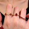 Elegant Red Gourd Ring: Chinese-Inspired Open Design for Women