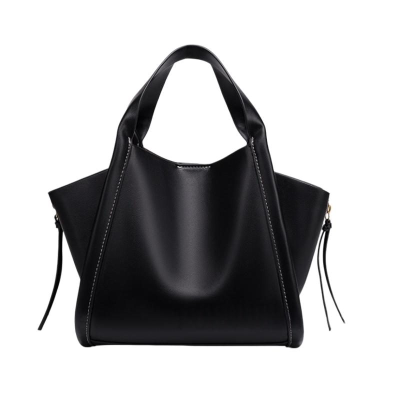 Urban Minimalist Style Texture Leather Tote Bag Trendy Side Zipper Shoulder Bag Versatile City Leisure Handbag Composite Bag