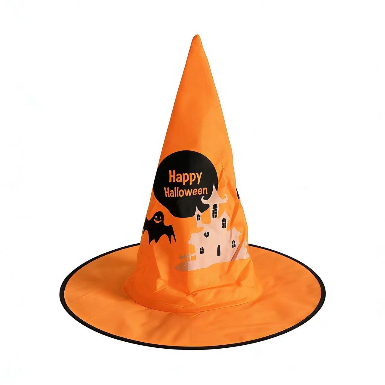 Black Oxford Cloth Witch Hat for Halloween, Masquerade, Costume Party, Festival, Pointed Wizard Hat One Size