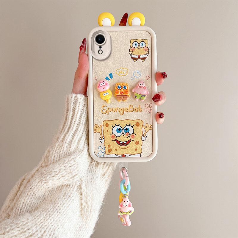 KEYSION Cute Ear 3D Cartoon Case for iPhone XS Max X with Bracelet Soft Silicone Shockproof Phone Back Cover for iPhone XR