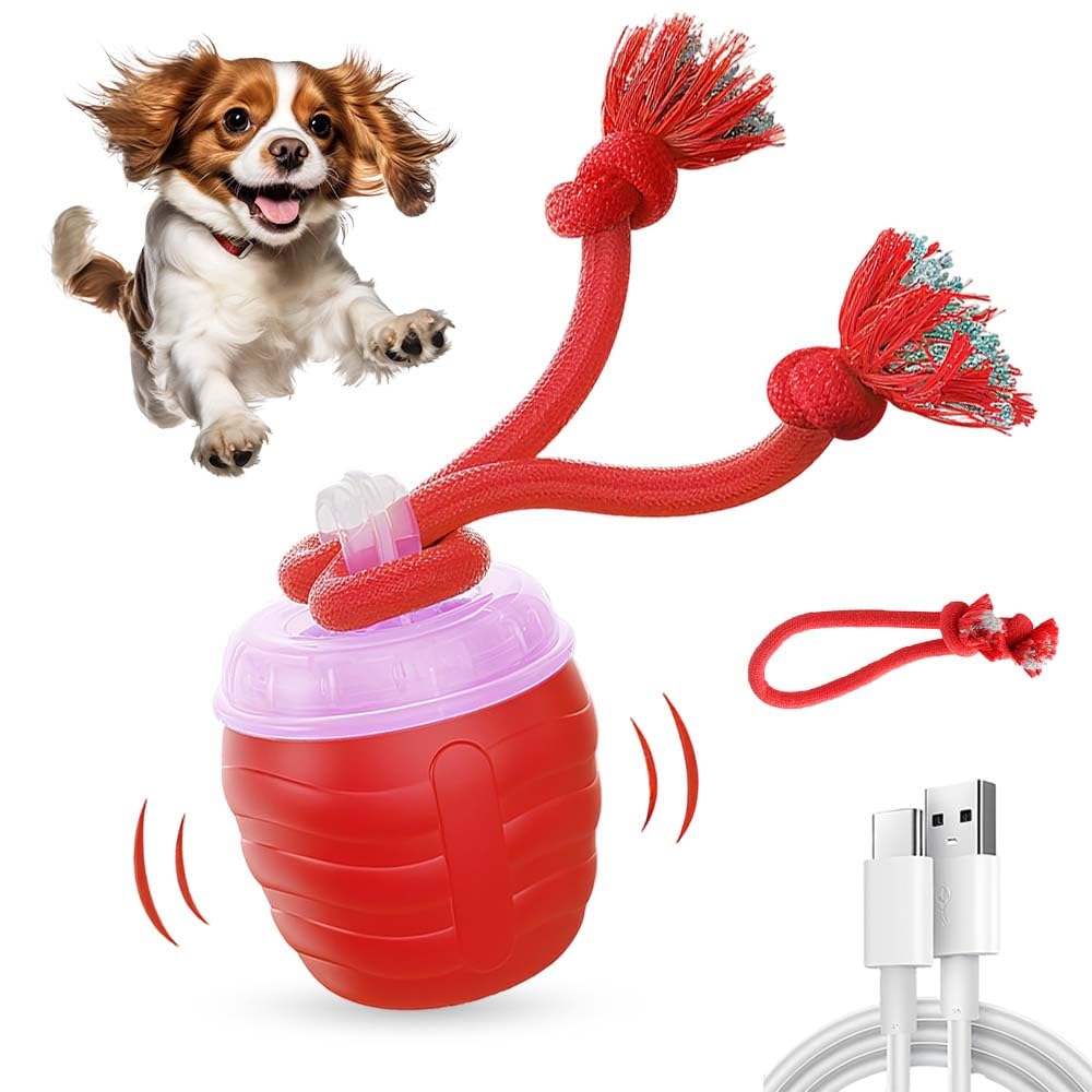 Durable Dog Toy Electric Jumping Ball Automatic Bouncing Chew Proof Ball for Aggressive Chewers Interactive Pet Chew Toy