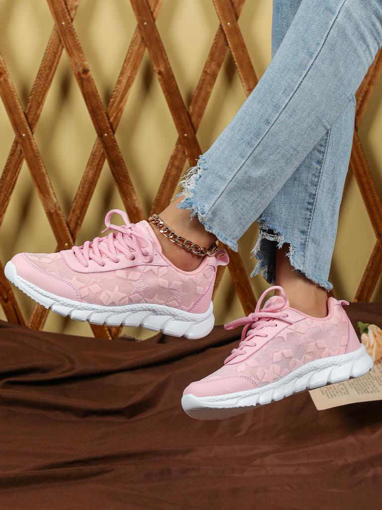 Jinjiang Prodyšné síťované ležérní běžecké boty - Měkká podrážka, Pohodlné, Módní, Všestranné, Lehké bílé tenisky pro venkovní sporty