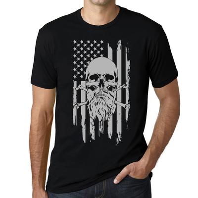 T-shirt da uomo - T-shirt patriottica con bandiera americana con teschio militare USA