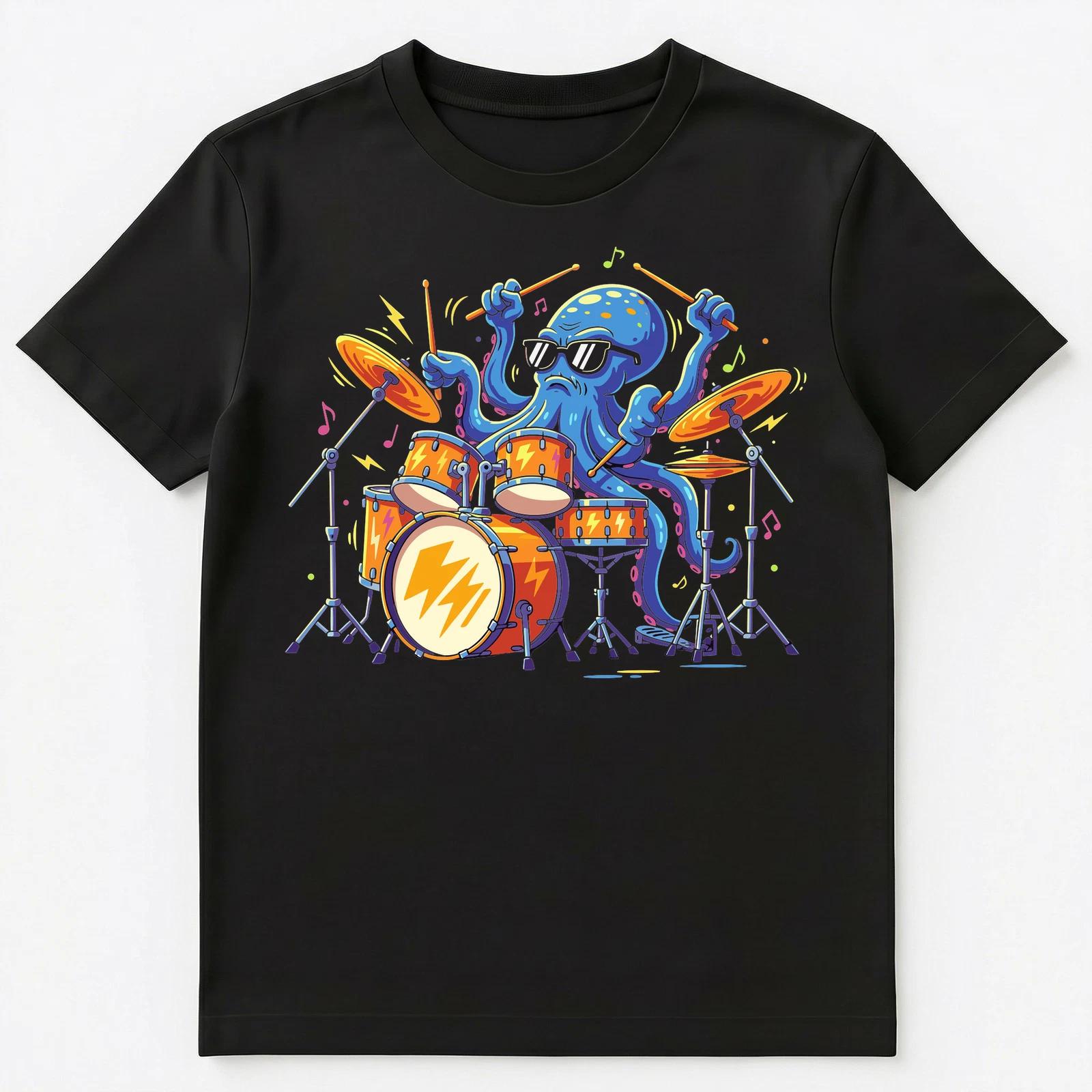 Drummer Rockstar Octopus Music Percussion Unisex T-Shirt M