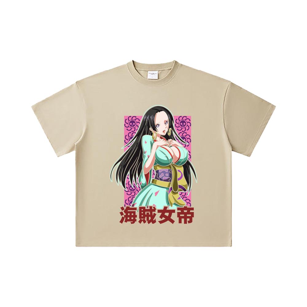 260 GSM Double Yarn 32 Count 100% Cotton One Piece V68 Boa Waifu Print Unisex Heavy Cotton T Shirt