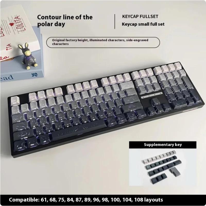 Xiaomi 134 Keys Blue Contour Side Print RGB Backlit Keycaps Double Shot PBT Keycaps Cherry Profile for MX Switches Mechanical Keyboard