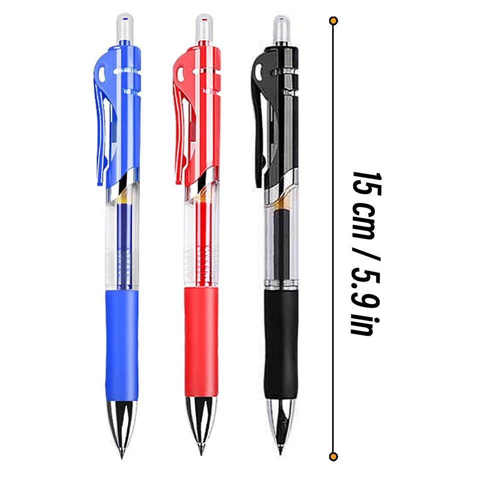 Bolígrafos de Gel Retráctiles 0.5mm Tinta Roja Azul Negra Papelería Estética de Colores Suministros para Bolígrafos Bolígrafo Bicelado y Lápices de Oficina Escritura Escuela