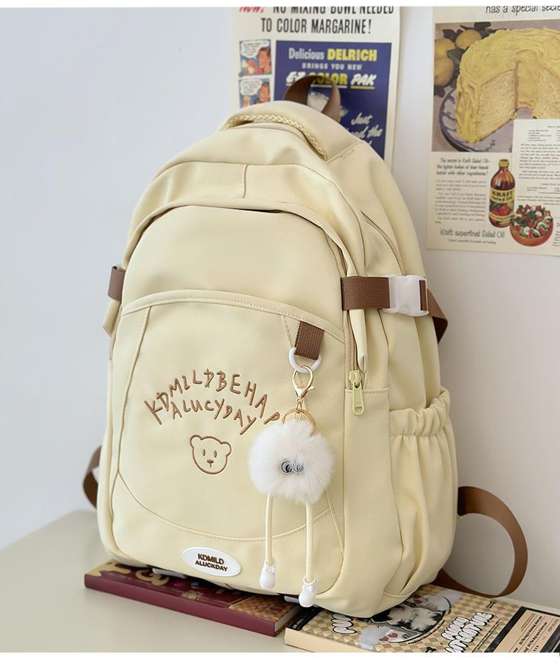 Schoolbag New School Bag Women's Japanese ins Wind Letter Embroidery Treasure Girl Travel Backpack Versatile Middle School Backpack