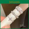 Copper Zircon Decorated Circle Ring With Geometric Design For Ladies