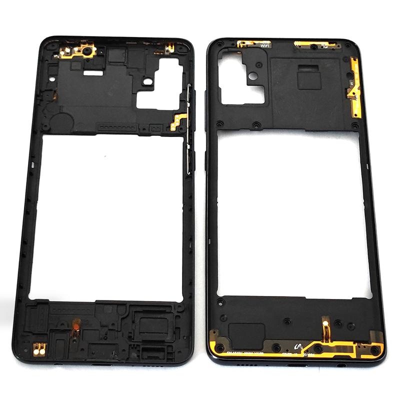 A51 4G Middle Frame For Samsung Galaxy A51 4G A515 Housing Battery Back Cover With Camera Lens Rear Door Glass A515 SIM Card