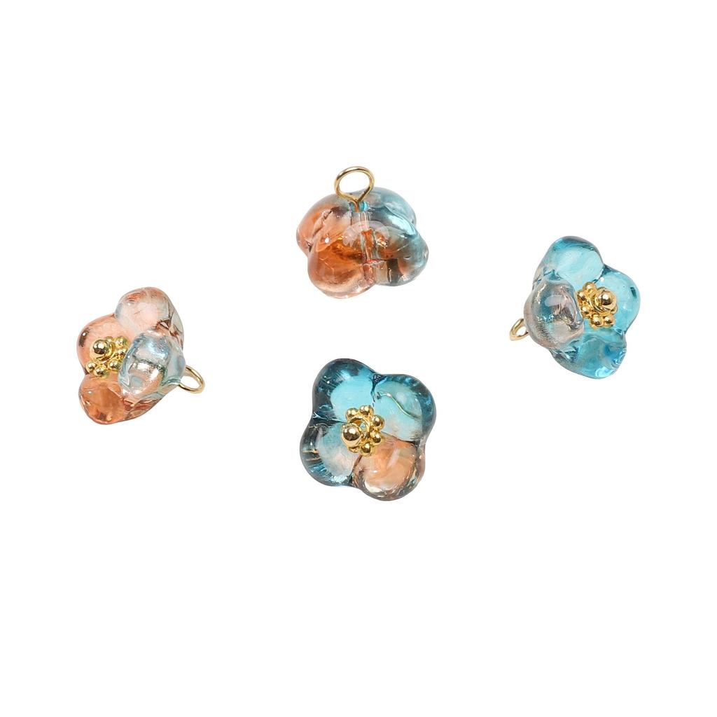 5 Pezzi Perline di Vetro Ciondoli Fiore Per Braccialetti Collane Fai da Te Creazione Gioielli
