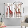 2pcs,2D Plane Printing Window Curtain Autumn Giraffes Versatile Fabric (without Rod) All Seasons Use for Living Room & Office