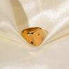 INS Internet celebrity trend 18K gold-plated stainless steel design hammer pattern wide-sided ring Europe and America do not fade wholesale
