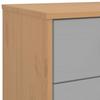 OLDEN Nightstand Gray and Brown Solid Pine Wood