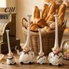 Tabletop Decorative Dolls 2Pcs Tall Hat Chef Figurine for Kitchen And Restaurant Decor, Hand-Painted Cartoon Western Food Baking Decoration