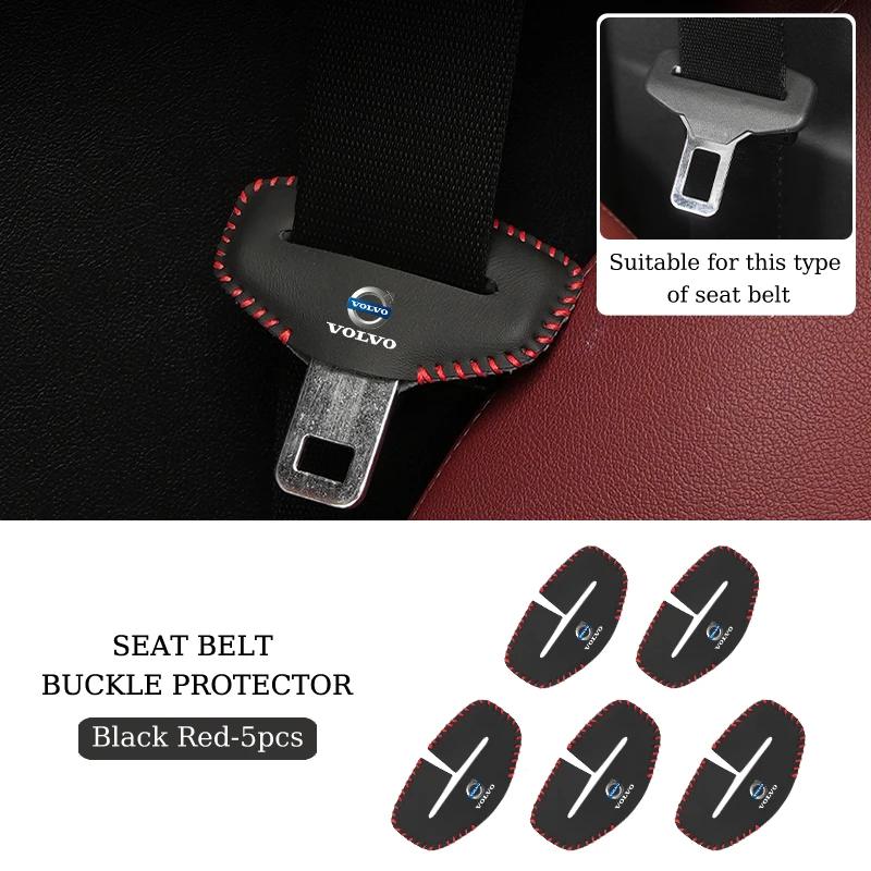 Protezione fibbia cintura di sicurezza interna auto Tappetino in pelle antigraffio per Volvo XC40 XC60 XC70 XC90 V40 V60 V90 S60 S80 S90