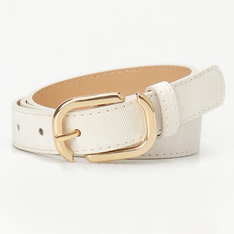 Womens Fashion Faux Leather Belt With Stylish Pin Buckle For Casual Outfits белый