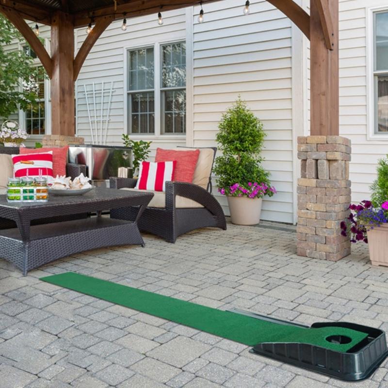 Golfing Putting Mat Golfing Putting Practice Hole Putting Training Device with Auto Return Function for Indoor Outdoor