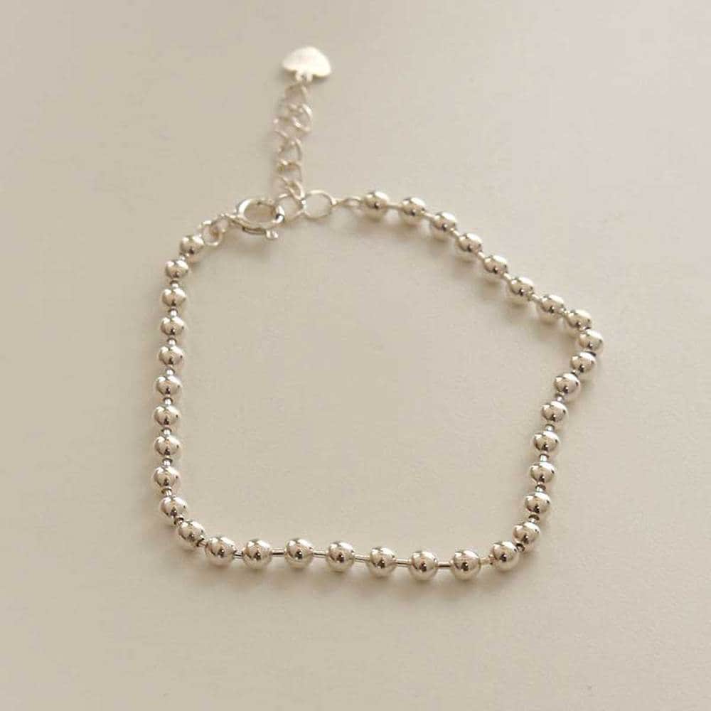 J.Lauren 925 Silver 3mm Silver Ball Chain Bracelet B0958