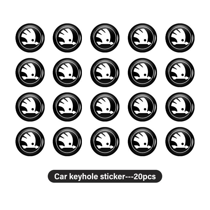 VAN4 For Skoda Car Door Keyhole Sticker Lock Protector Lock Core Decal Accessories octavia a5 a4 mk1 2 fabia superb rapid mk3 yeti