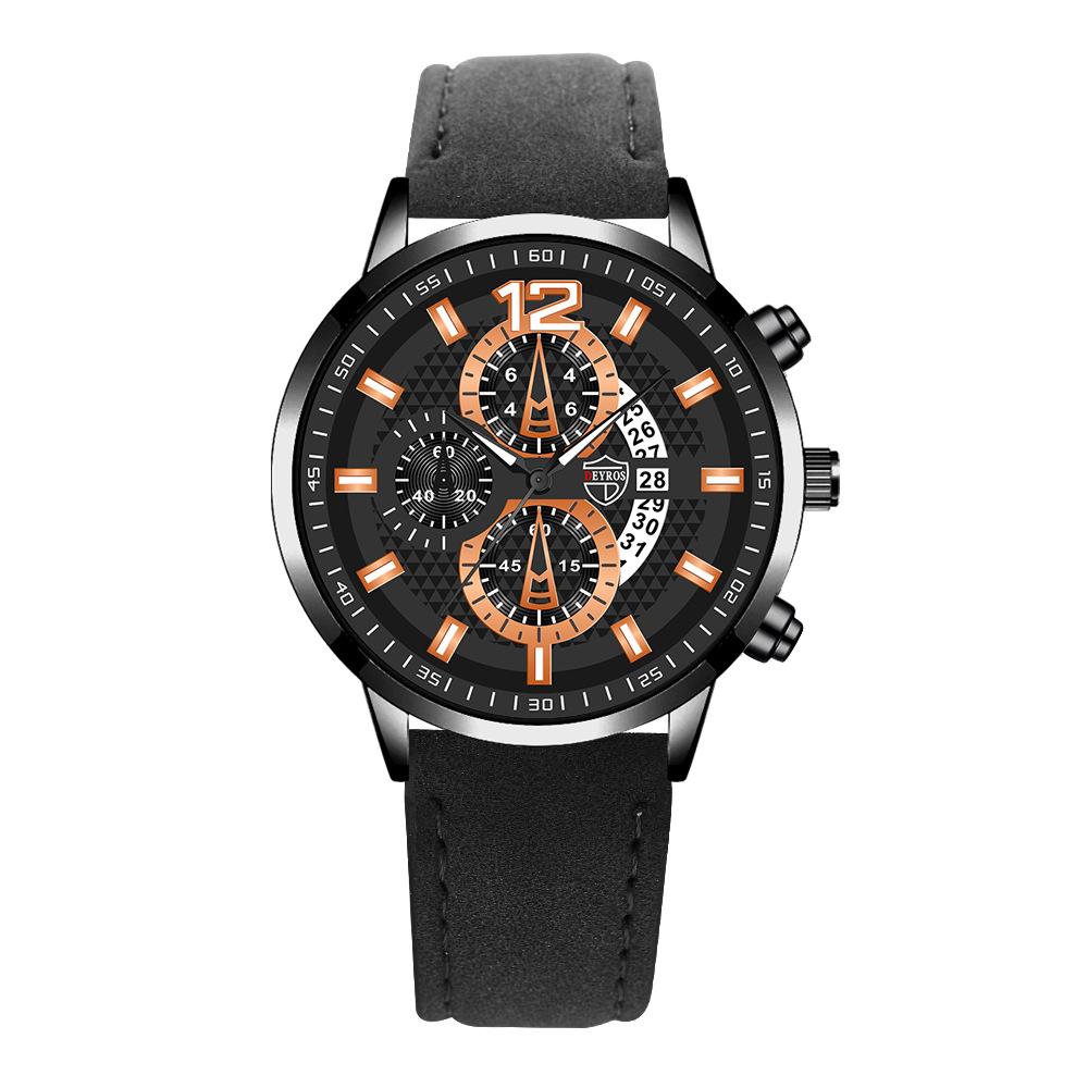Belt Men S Watch Personalized Fake Three-Eye Luminous Calendar Quartz Watch