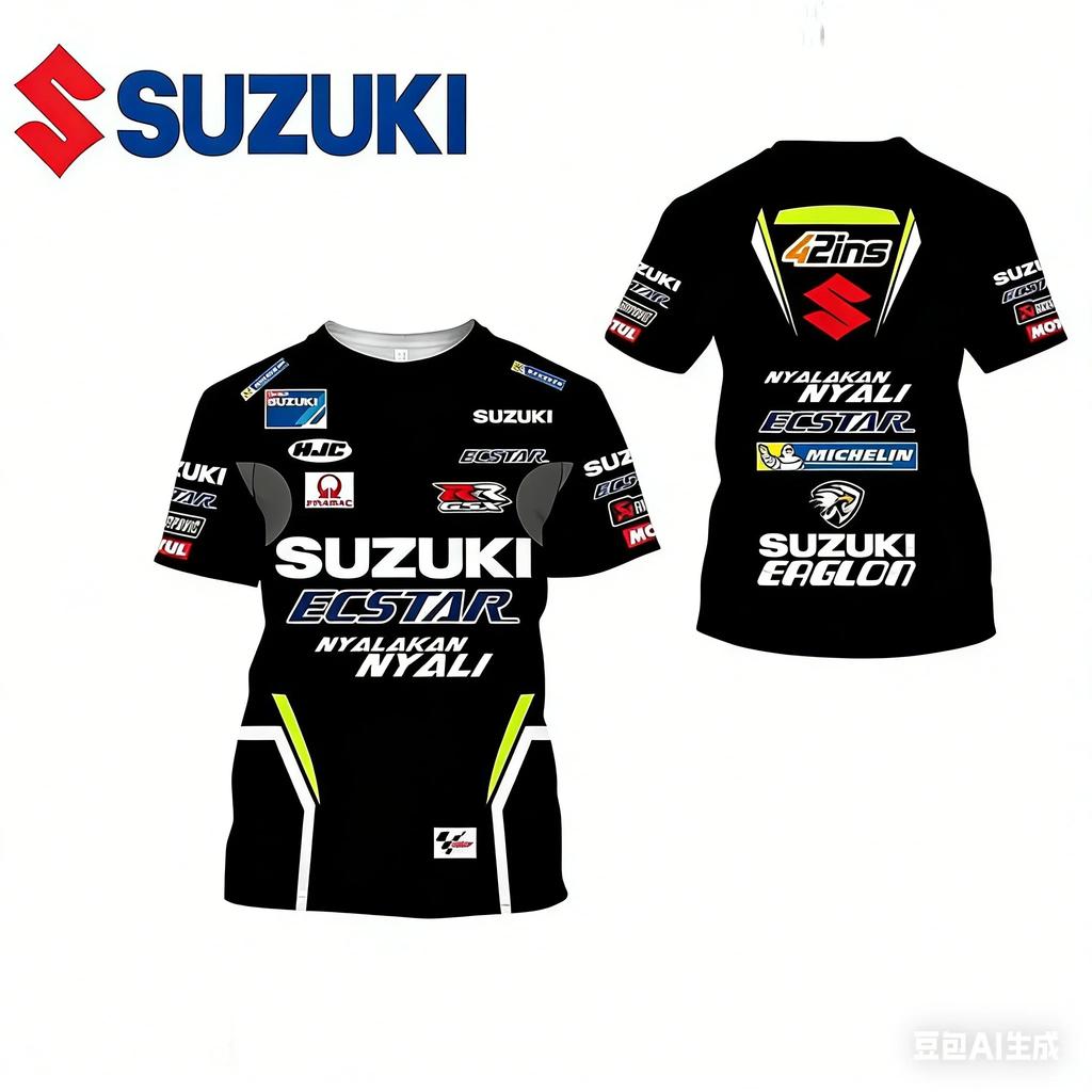 Suzuki 2026 Motorcycle Style 3DPrint Men T-shirt Summer Daily Outdoor Sports Fitness Quick-drying Breathable Casual Short Sleeve