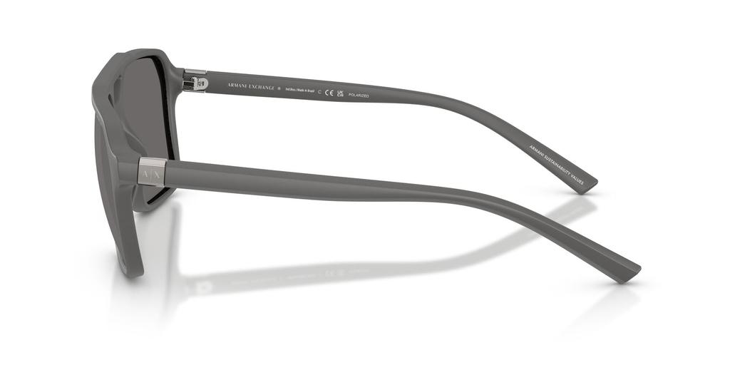 [ARMANI EXCHANGE] Armani Exchange Sunglasses for Men. Frame: Matte Grey. Lens: Grey Silver Mirror Polarized. Lens Width: 57mm. 0AX4166SU