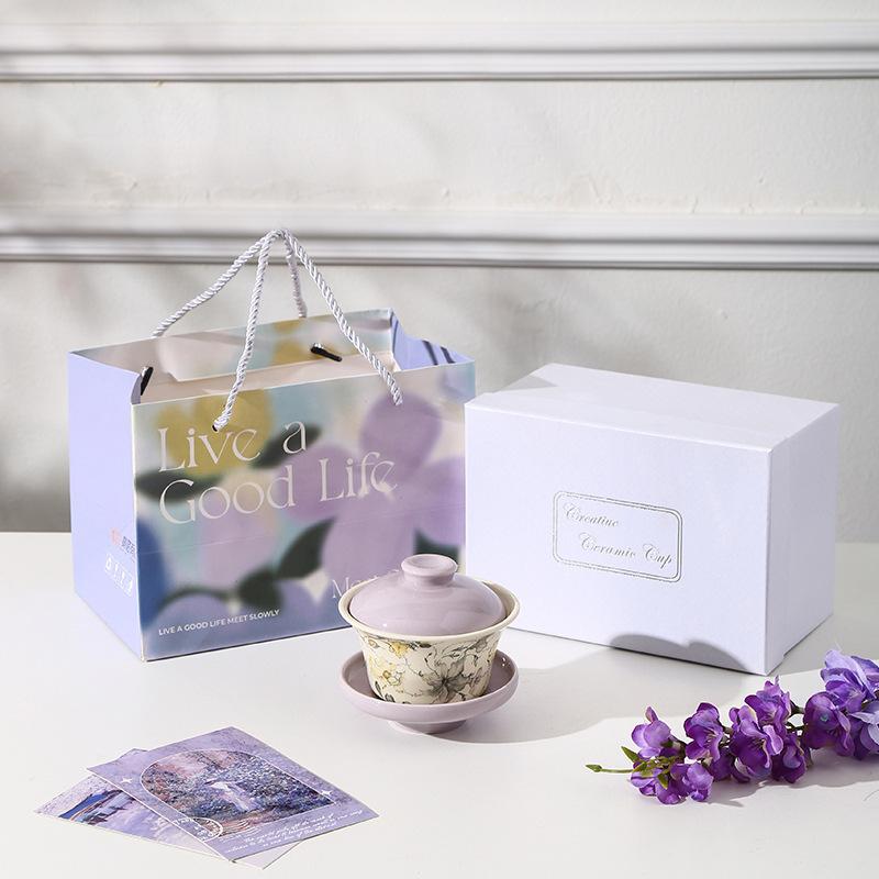 

Iris High Value Tea Cups Business Event Gift Set Floral Water Cup Flowers Tea Cup Holiday Souvenir