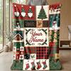 Manta de Franela con Nombre Personalizado Impreso Calidez Confort Manta para Cama Decoración del Hogar Regalo Festivo