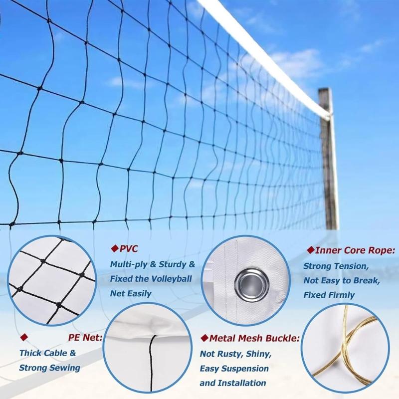 Simple Installation Professional Volleyball Net Indoor Outdoor Tennis Net for Backyard and Beach Activity