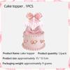 Pink Bow Party Supplies Set: Plates, Cups, Flags, Table Decor for Birthday and Theme Parties.