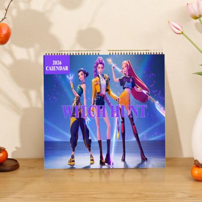Kpop Dæmonjægere Kalender 2026 Jan. 2026 - Dec. 2026 12-måneders Kalender Spiralbinding Vægkalender til Hjemmekontor