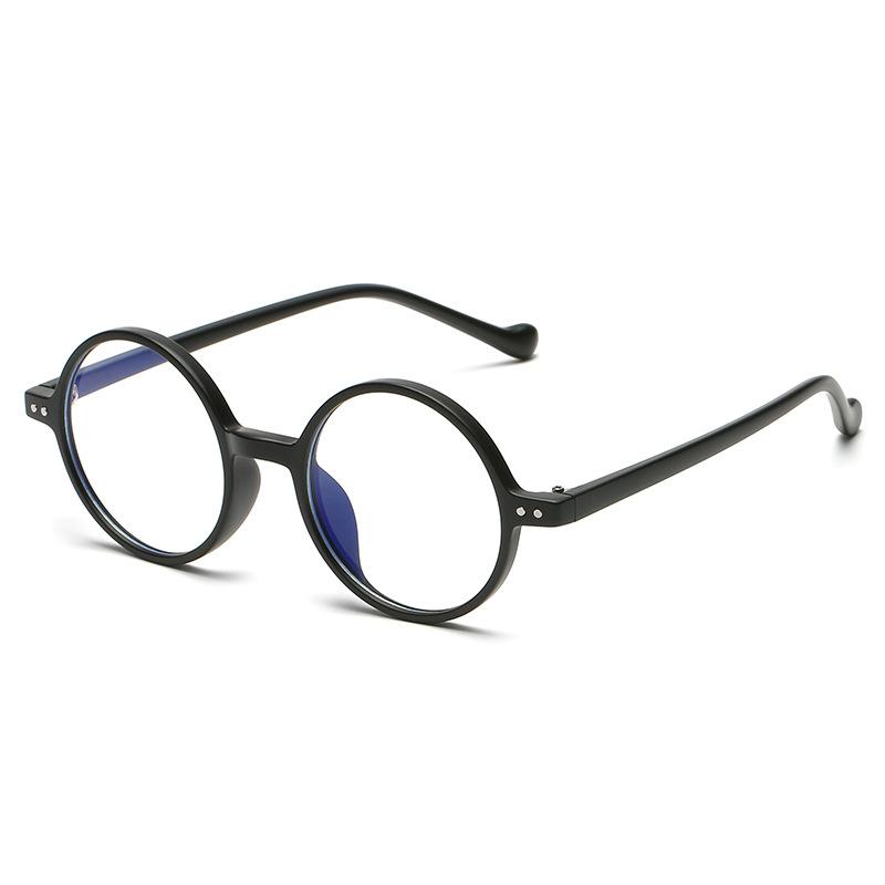 New retro small round frame anti-blue light flat light glasses frame TR light myopia glasses plain men and women