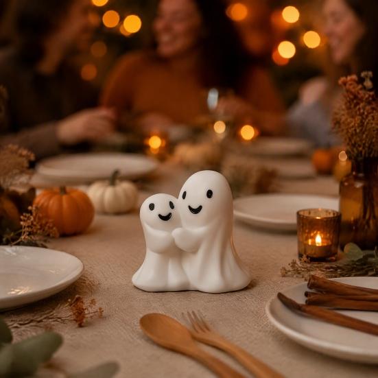 Halloween Gift for Kids Ghost Gnome Figurines, Resin Tabletop Decoration, Cute Party Supplies Statue, Decorative Ornaments Indoor Outdoor Home
