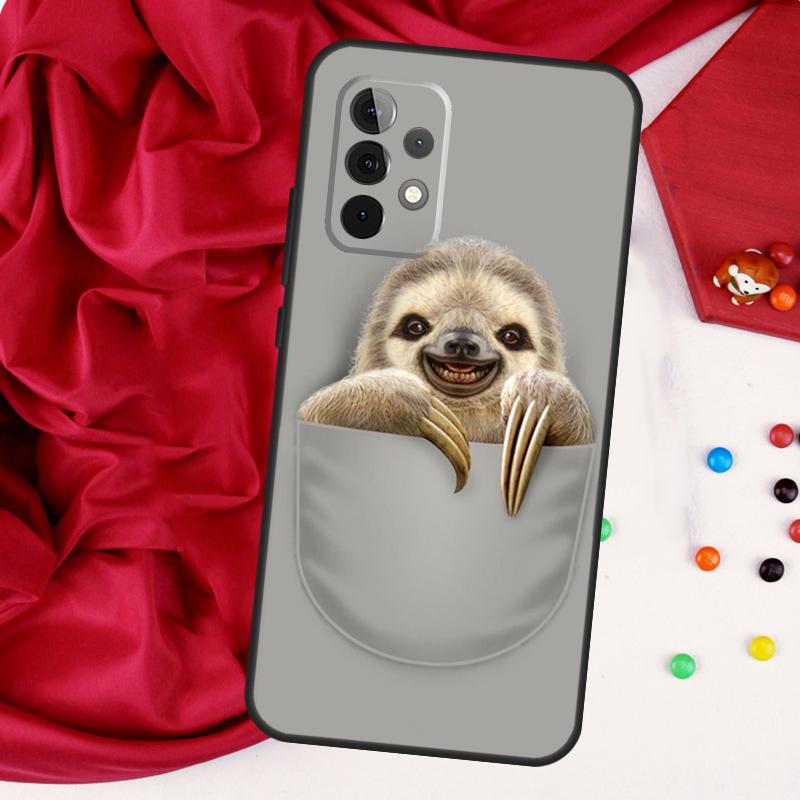 Kawaii Cute Sloth Face For Samsung Galaxy A55 A53 A33 A13 A35 A15 A36 A56 A26 A16 A22 A32 A52 A54 A34 A06 A05 Case