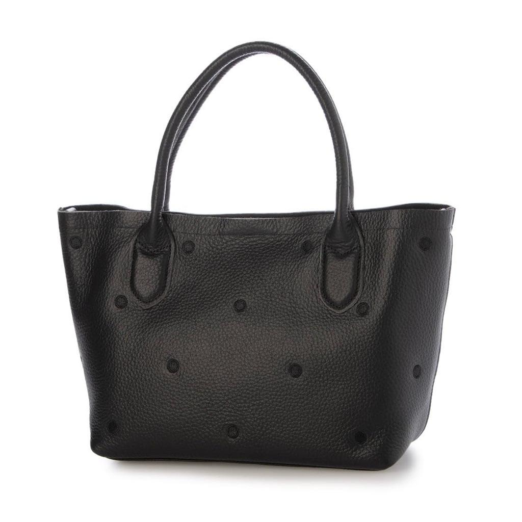 Cowhide Dot Embroidery 2-Way Tote Bag S