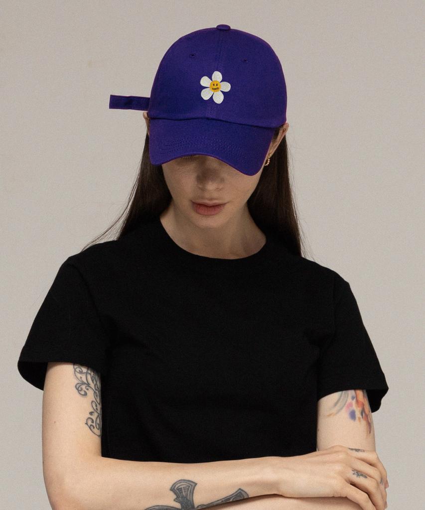 GRAVER [Unisex] Flower Dot Embroidered Ball Cap_Purple