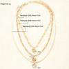 3Pcs/Set Boho Heart Pendant Necklace for Women European And American Copper Metal Gold Color Hollow Love Necklace Punk Jewelry
