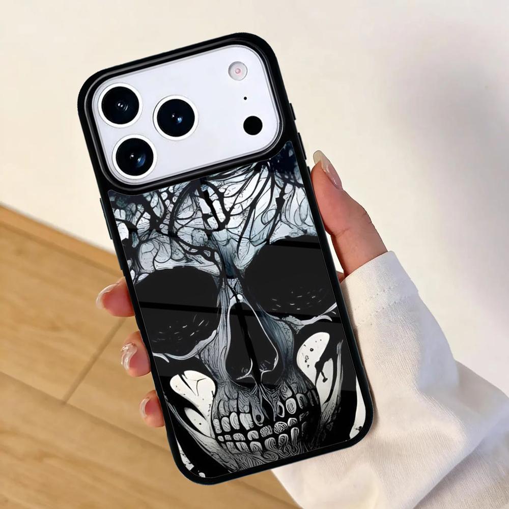 Skull Space Hair Phone Case For Apple iPhone 17 air 16 Pro Max 15 Pro Max 14 13 12 11 Mini Back Cover