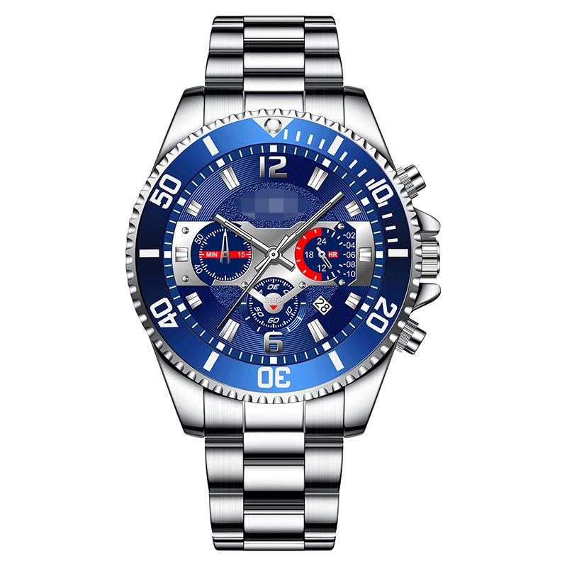 Explosive Multi-functional Fashion Light Luxury Waterproof Luminous Steel Band Men's Quartz Watch