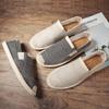 Mens Canvas Graffiti Shoes Hemp Insole Unisex Cloth Espadrilles Male Denim Loafers Slip on Cartoon Fisherman Easy Wear Plimsolls
