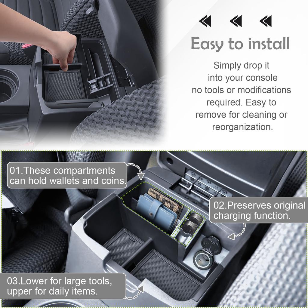 Sixthsmoy Für 2005-2025 Nissan Frontier Mittelkonsolen-Organizer-Ablage Mittlere Armlehnen-Aufbewahrungsbox Einsatz Sekundärzubehör