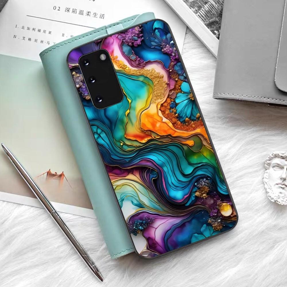 

Marble Agate Pattern Phone Case Silicone PC+TPU For Samsung S10 20 30 22 23 24 Plus Lite Ultra Cover Samsung S21 Plus