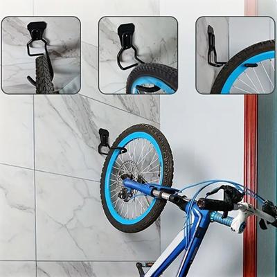 1/2 soportes para bicicletas de pared para interior, gancho para colgar bicicletas de montaña, estante de almacenamiento para bicicletas para garaje y techo