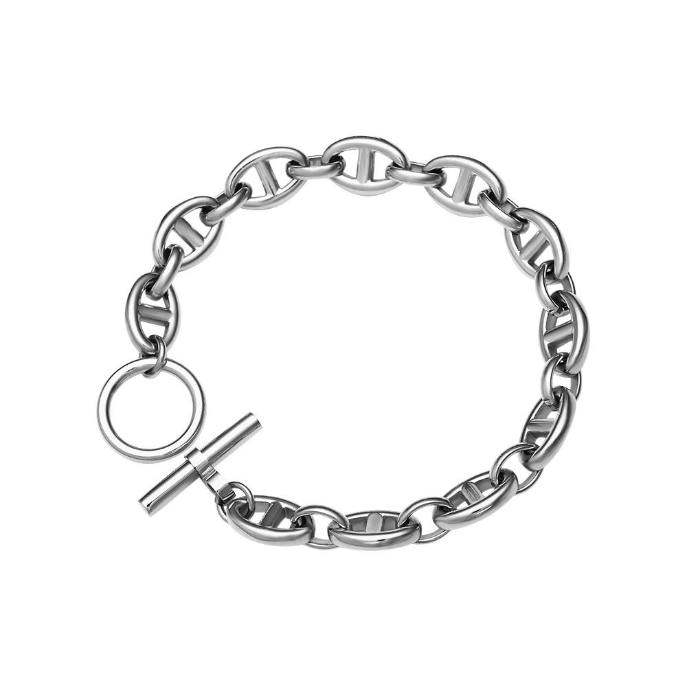 18K Gold Plated Cuban Link Bracelet: European  American Minimalist Style for Couples