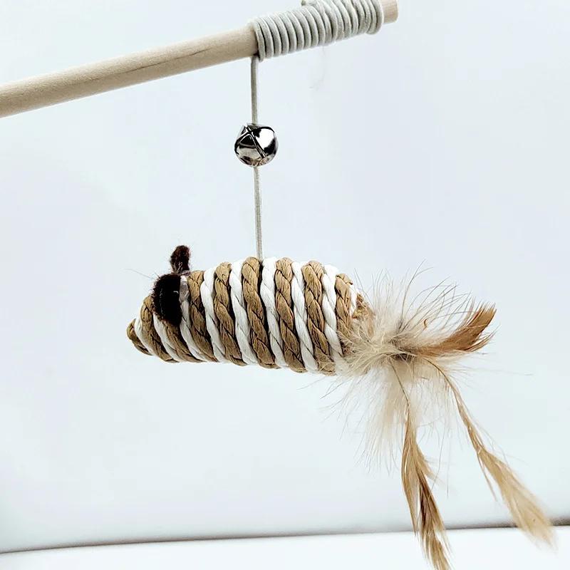 1 ks Teaser Pierkové Hračky Mačiatko Zábavná Farebná Tyč Mačacia Palička Hračky Drevené Domáce Mačacie Hračky Interaktívna Palička Potreby pre Domáce Mačky