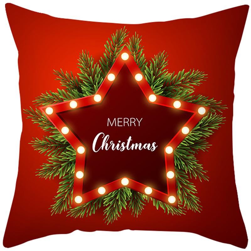 Față de pernă de Crăciun Sofă Dormitor Cameră Anul Nou Decor Acasă Vesel Sărbătoare Cadou 45x45 cm