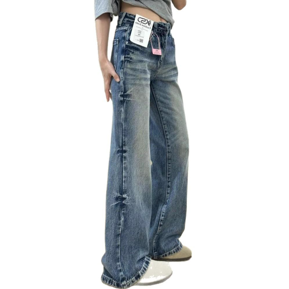 Comfortable Retro Casual Jeans Women Tide Ins High-waisted Loose Not Sticking To The Leg Trailing Straight Trousers Jeans for Women Long Denim Pants