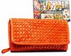 Carteira feminina de couro R-N22-ZPT-7330 Laranja