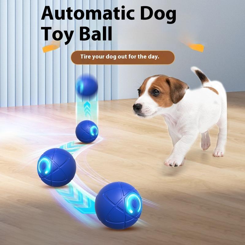 Cross pet electric attractive force bouncing ball cat and dog toy bite-resistant stuffing relief artifact large and small dog pet traction ball